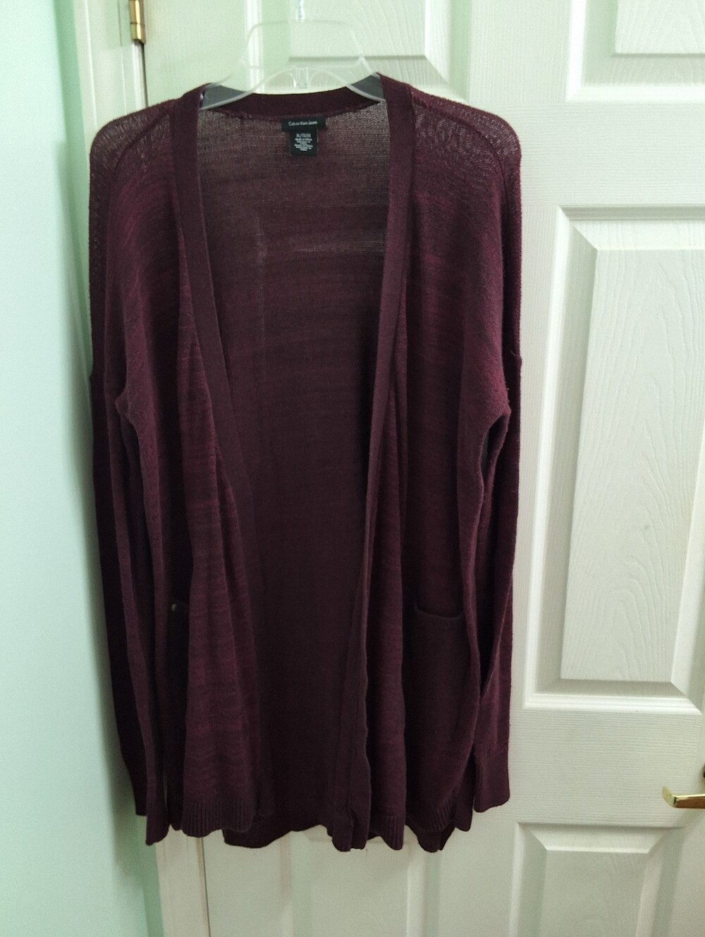 Vintage Calvin Klein Jeans Burgundy Open Cardigain